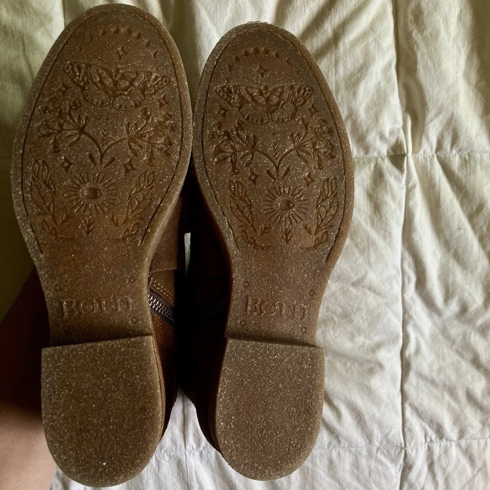 Born Moraga Suede Leather Ankle Boots Brown Women's 8/38-39 Boho Western EUC